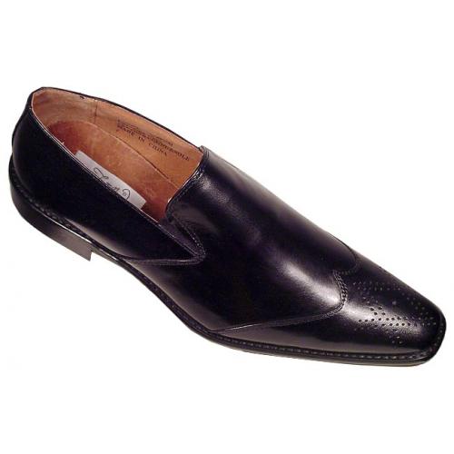 Fratelli Black Genuine Leather Shoes 8532-01